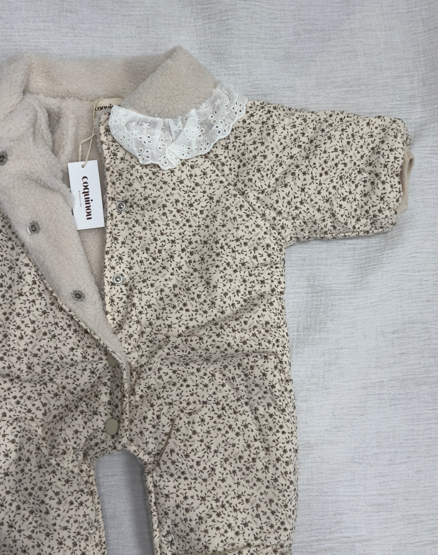 Combinaison hiver fleurie - Col claudine