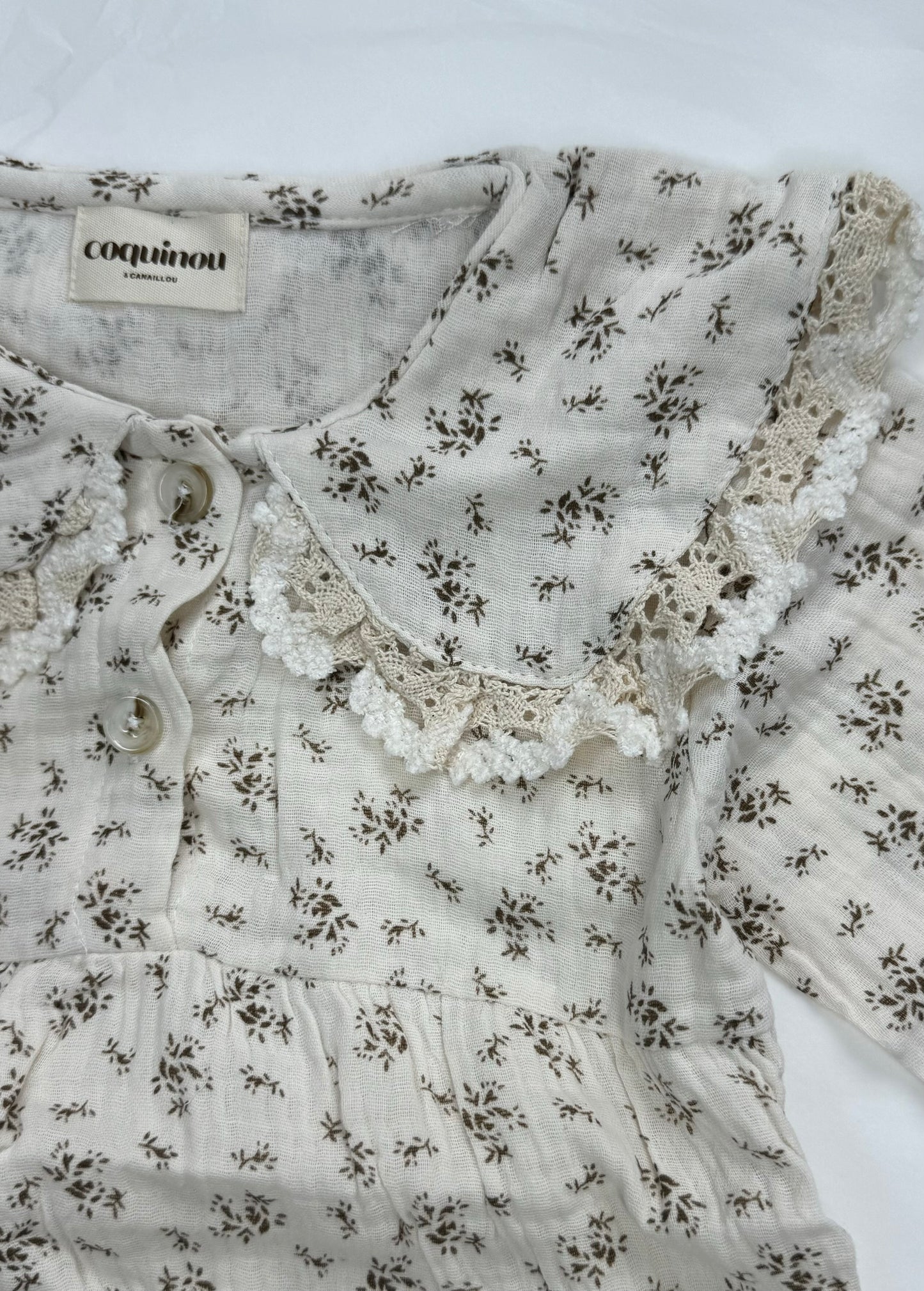 Barboteuse floral - Col Claudine - CELESTE