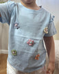 T-shirt Fleurs - Bleu