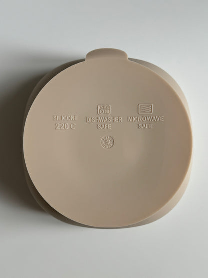 SET REPAS bol et cuillère + fourchette en silicone alimentaire - BEIGE