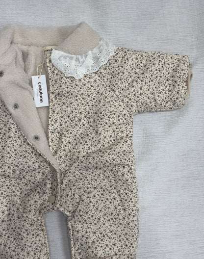 Combinaison hiver fleurie - Col claudine