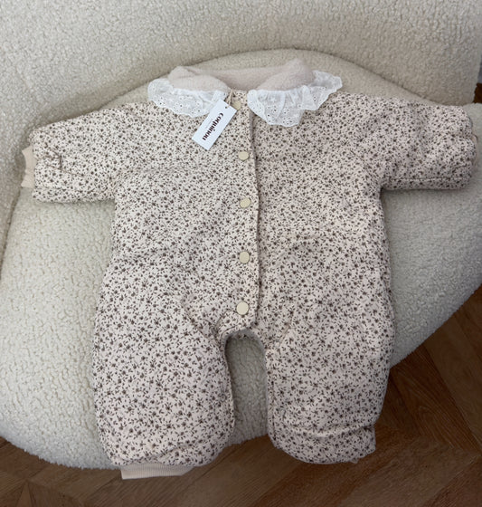 Combinaison hiver fleurie - Col claudine