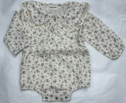 Barboteuse floral - Col Claudine - CELESTE