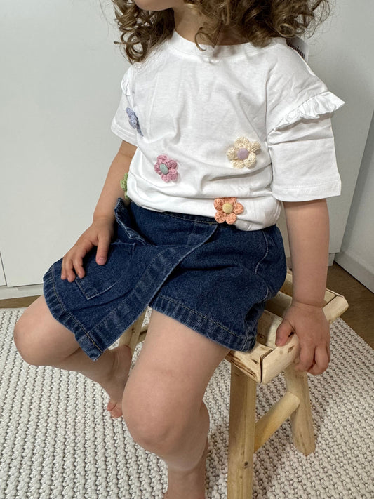 T-shirt Fleurs - Blanc