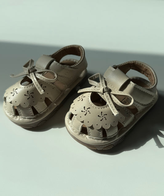 Sandale simili cuir bébé - Beige