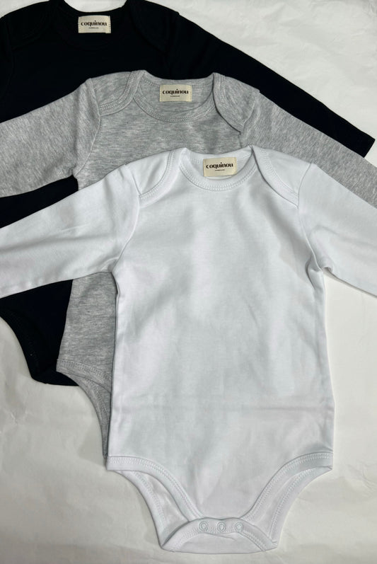Lot 3 Bodies unisex - Manches longues