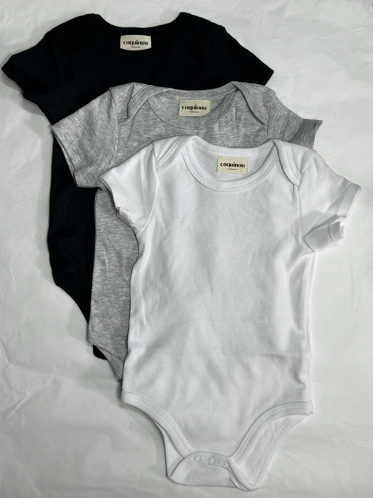 Lot 3 Bodies Basic - Manches courtes