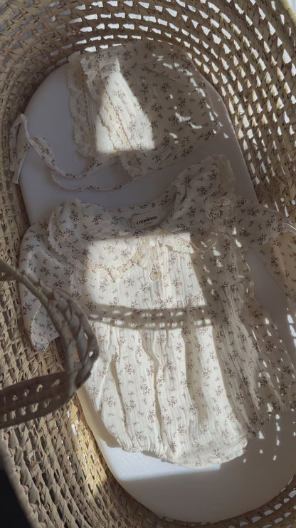 Barboteuse floral - Col Claudine - CELESTE